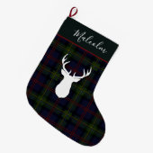 Tartan Deer Pset Clan Malcolm Deer Custom Grote Kerstsok (Voorkant (Hangend))