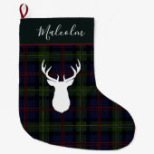 Tartan Deer Pset Clan Malcolm Deer Custom Grote Kerstsok (Voorkant)