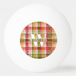 Tartan deken geruite stof met eigen monogram pingpongbal