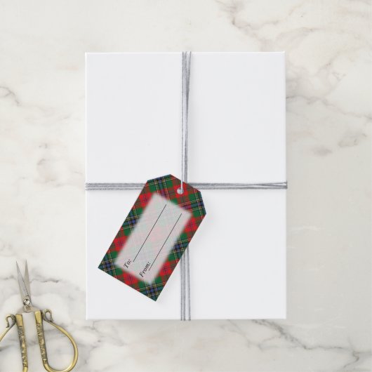 Tartan Delights Clan MacLean Red Pset Cadeaulabel (Met Touw)