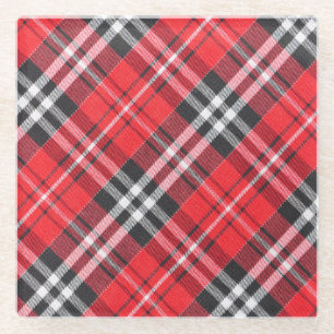Tartan doekpatroon Top Uitzicht Glazen Onderzetter