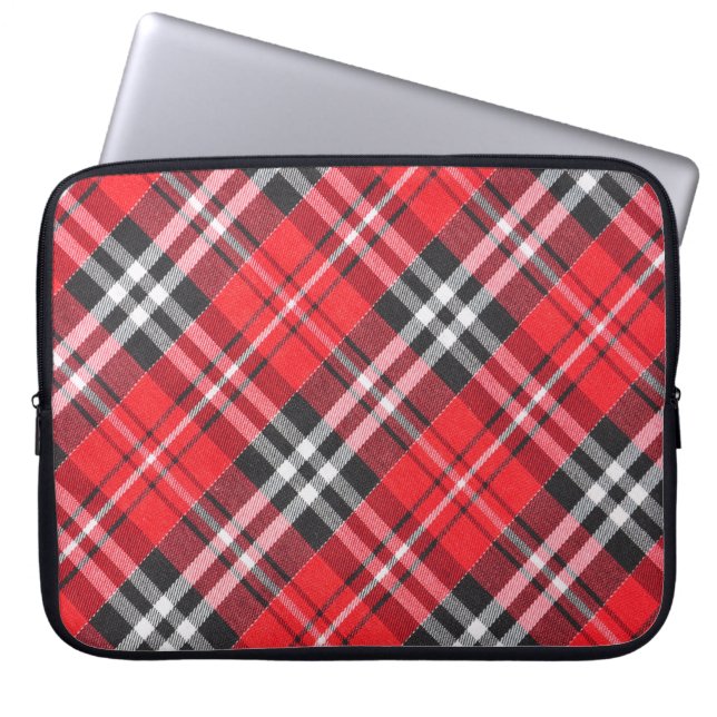 Tartan doekpatroon Top Uitzicht Laptop Sleeve (Voorkant)