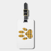Tartan Dog Paw Print Bagagelabel (Voorkant verticaal)