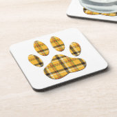 Tartan Dog Paw Print Bier Onderzetter (Linkerzijde)