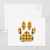 Tartan Dog Paw Print Briefkaart (Voorkant / Achterkant)