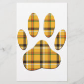 Tartan Dog Paw Print Briefpapier (Voorkant)