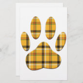 Tartan Dog Paw Print Briefpapier (Voorkant / Achterkant)