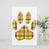 Tartan Dog Paw Print Briefpapier (Staand voorkant)