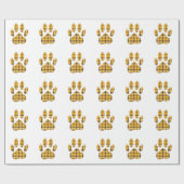 Tartan Dog Paw Print Cadeaupapier (Vlak)