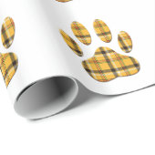 Tartan Dog Paw Print Cadeaupapier (Rol Hoek)