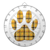 Tartan Dog Paw Print Dartbord (Voorkant)