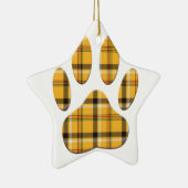 Tartan Dog Paw Print Keramisch Ornament (Rechts)