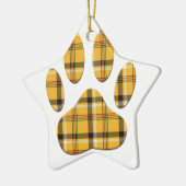 Tartan Dog Paw Print Keramisch Ornament (Links)