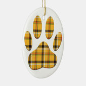 Tartan Dog Paw Print Keramisch Ornament (Rechts)