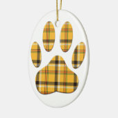 Tartan Dog Paw Print Keramisch Ornament (Links)