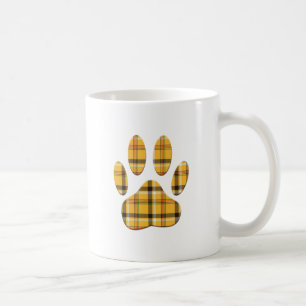 Tartan Dog Paw Print Koffiemok