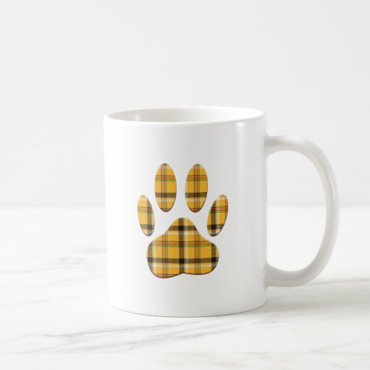 Tartan Dog Paw Print Koffiemok (Rechts)