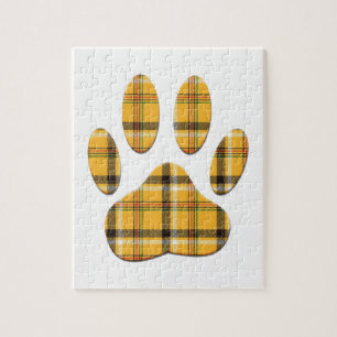 Tartan Dog Paw Print Legpuzzel