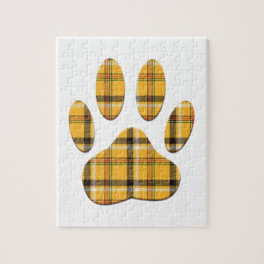 Tartan Dog Paw Print Legpuzzel (Verticaal)