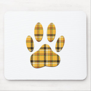 Tartan Dog Paw Print Muismat