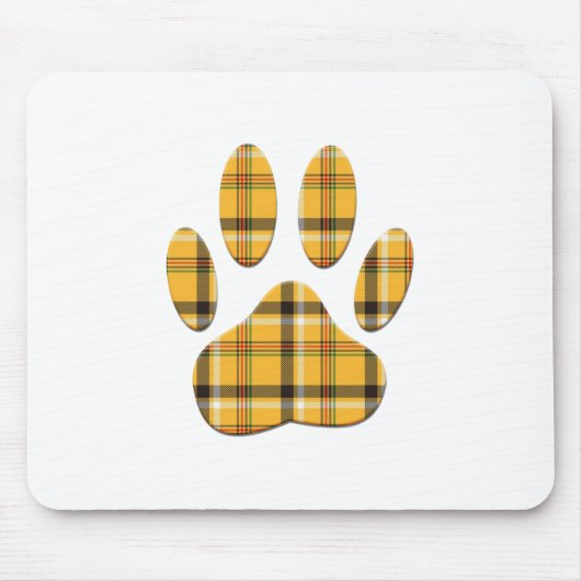 Tartan Dog Paw Print Muismat (Voorkant)