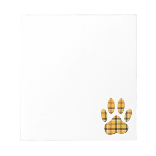 Tartan Dog Paw Print Notitieblok (Voorkant)