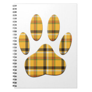 Tartan Dog Paw Print Notitieboek