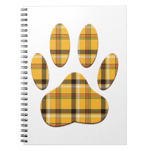 Tartan Dog Paw Print Notitieboek (Voorkant)