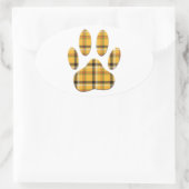 Tartan Dog Paw Print Ovale Sticker (Tas)