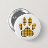 Tartan Dog Paw Print Ronde Button 5,7 Cm (Voorkant /achterkant)