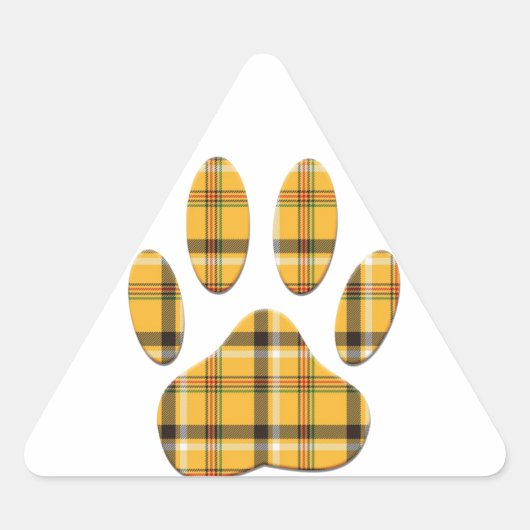 Tartan Dog Paw Print Sticker (Voorkant)