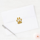 Tartan Dog Paw Print Sticker (Envelop)