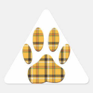 Tartan Dog Paw Print Sticker