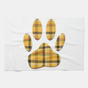 Tartan Dog Paw Print Theedoek
