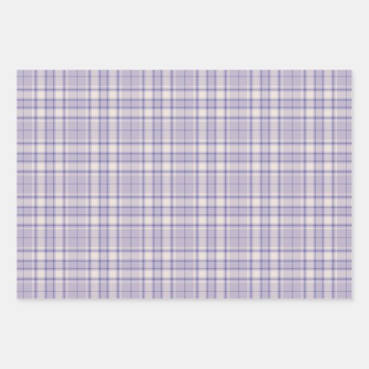 Tartan - Donker Paarse-Mauve-Cement Wit Anders Inpakpapier Vel (Voorkant 2)