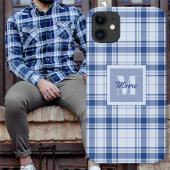 Tartan - donkerblauw tot lichtblauw - telefoongeva Case-Mate iPhone case