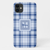 Tartan - donkerblauw tot lichtblauw - telefoongeva Case-Mate iPhone case (Achterkant)