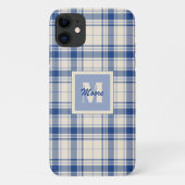 Tartan - Donkerblauwe crème Achtergrond - Telefoon Case-Mate iPhone Case (Achterkant)