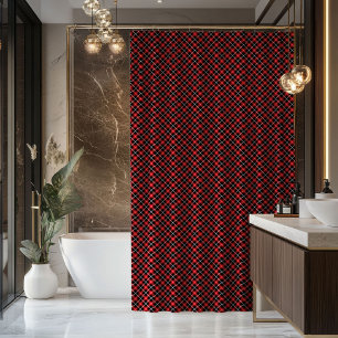 Tartan douchegordijn rood zwart cadeau voor nestin