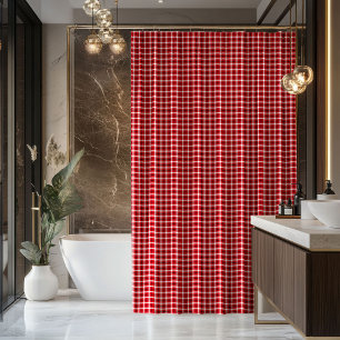 Tartan douchegordijn rood zwart huis verwarmingsca