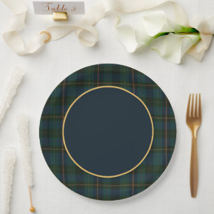 Tartan en gouden borden papieren bordje