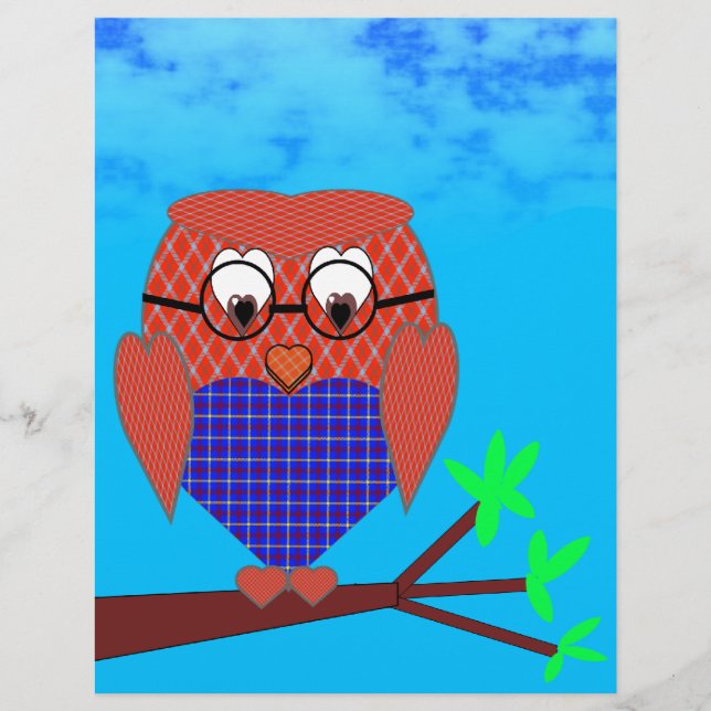 Tartan en harten Owl (Voorkant)