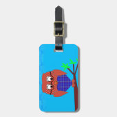 Tartan en harten Owl Bagagelabel (Voorkant verticaal)