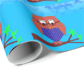 Tartan en harten Owl Cadeaupapier (Rol Hoek)