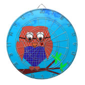 Tartan en harten Owl Dartbord (Voorkant)