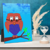 Tartan en harten Owl Fotoplaat (Zijkant)