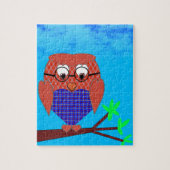 Tartan en harten Owl Legpuzzel (Verticaal)