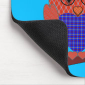 Tartan en harten Owl Muismat (Hoek)