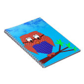 Tartan en harten Owl Notitieboek (Rechterzijde)