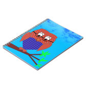 Tartan en harten Owl Notitieboek (Linkerzijde)